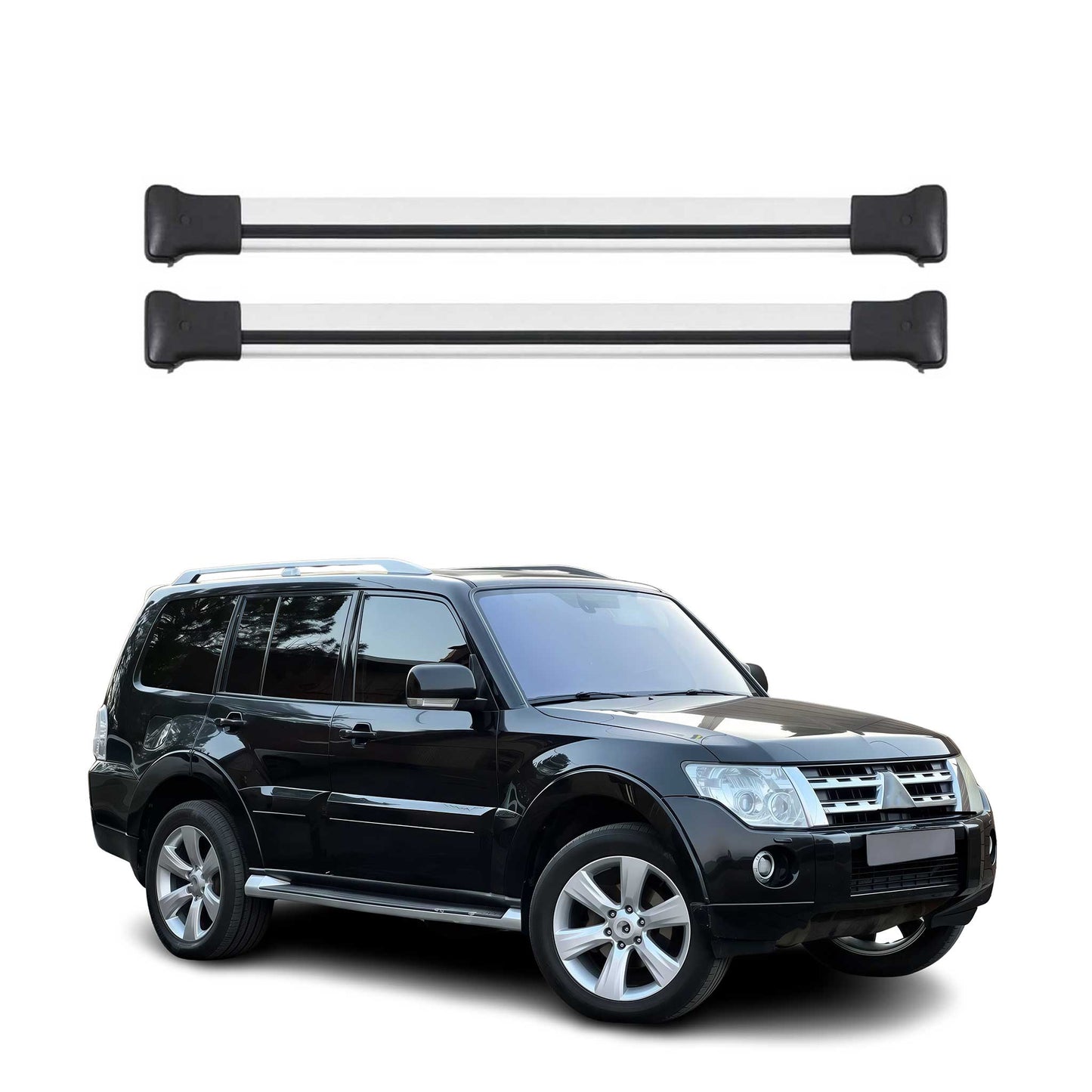 2007-2021 Mitsubishi Pajero V80 Roof Rack Cross Bars Silver