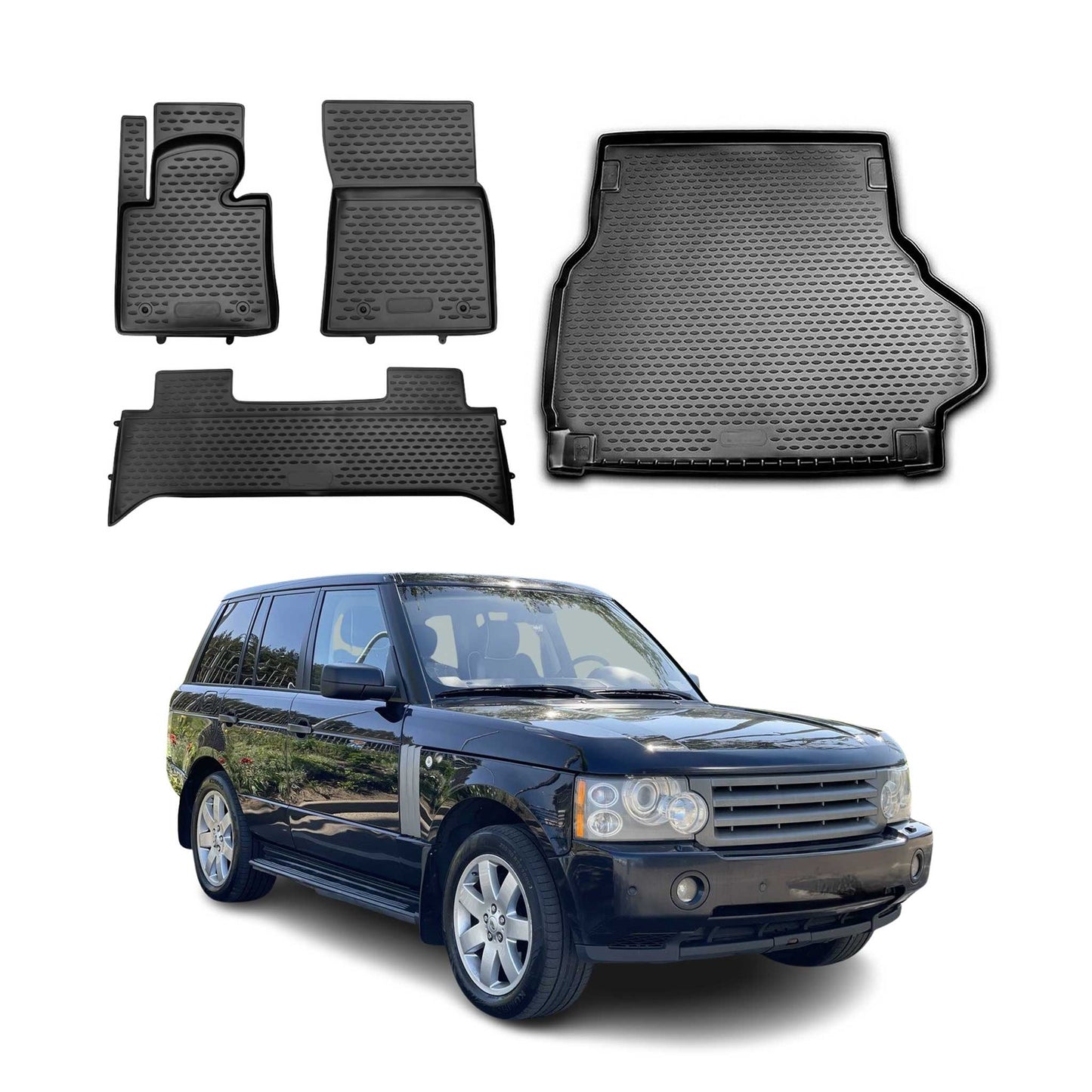 2003-2012 Land Rover Range Rover Floor Mats & Cargo Liner Full Set All Weather Black