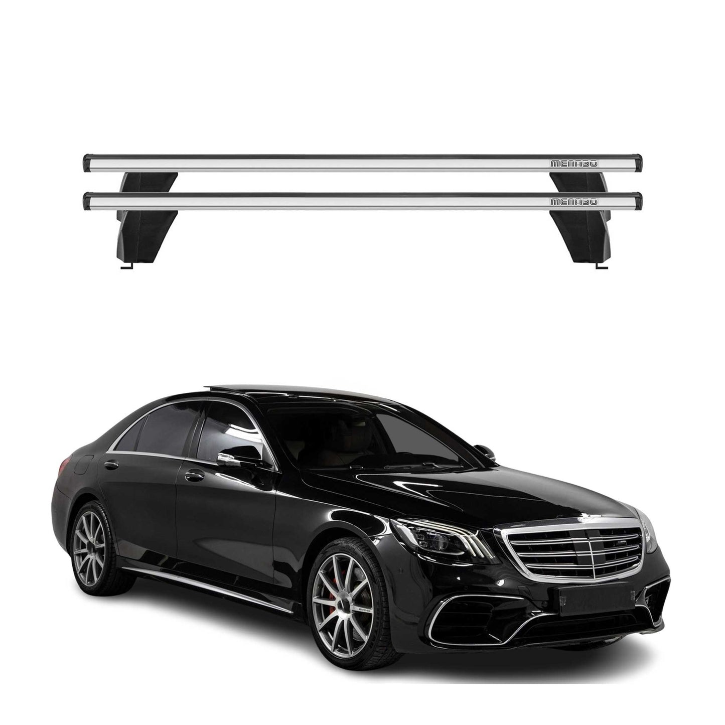 2014-2020 Mercedes S Class W222 Sedan Roof Rack Cross Bars Silver