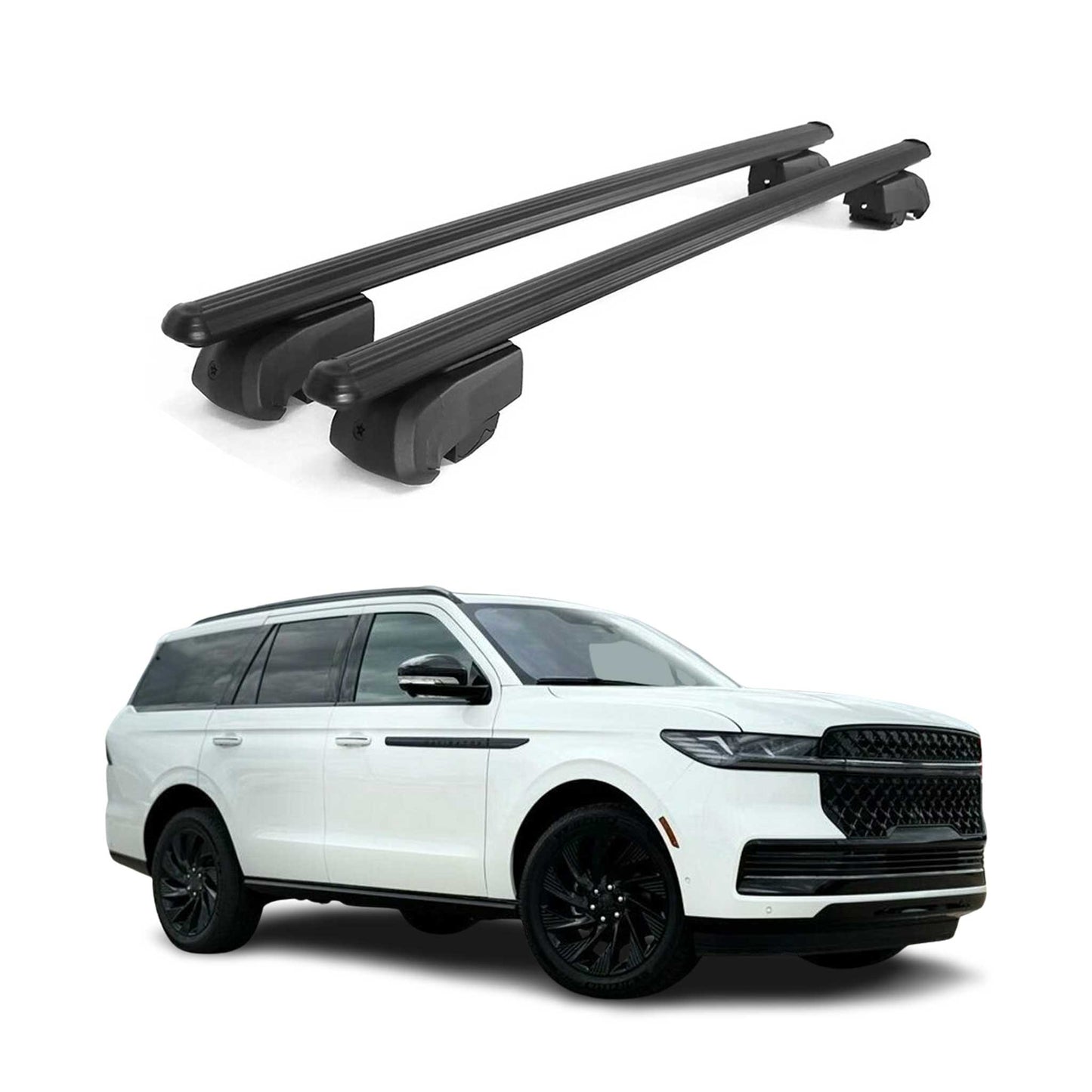 2025 Lincoln Navigator Roof Rack Cross Bars Luggage Carrier Black2x