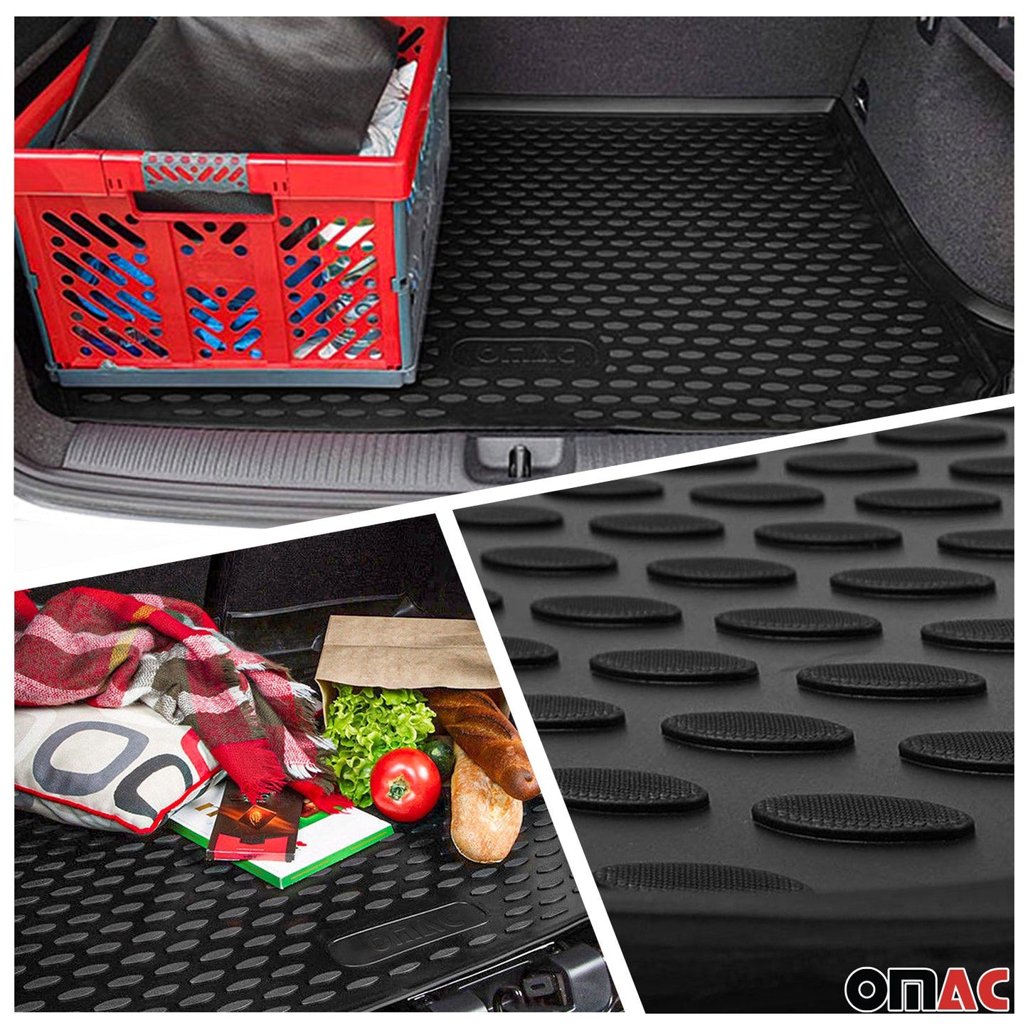 OMAC OMAC Premium Floor Mats & Cargo Liners for Toyota Corolla 2014-2019 TPE Black 7040444-250