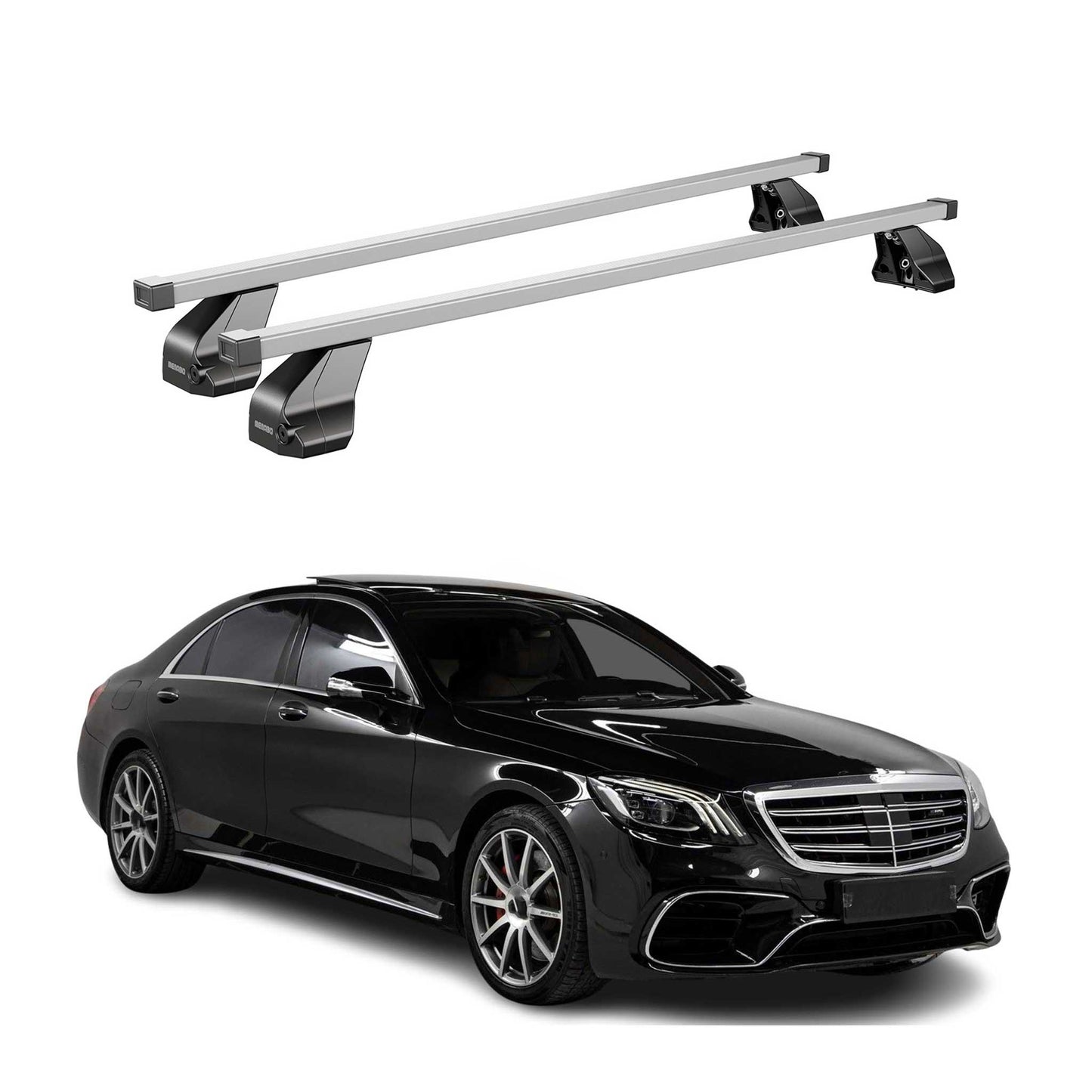 2014-2020 Mercedes S Class W222 Sedan Roof Rack Cross Bars Silver