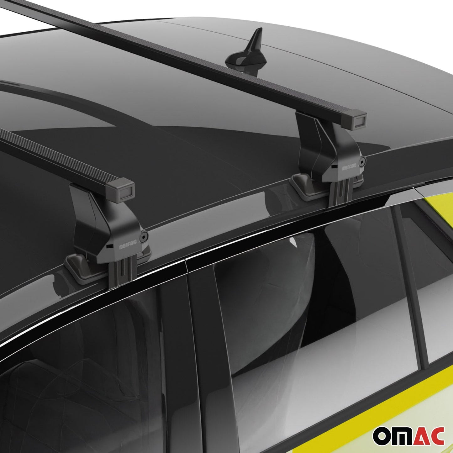 OMAC Smooth Roof Racks Cross Bars Carrier for Honda Civic 2016-2021 Black 2x G003548