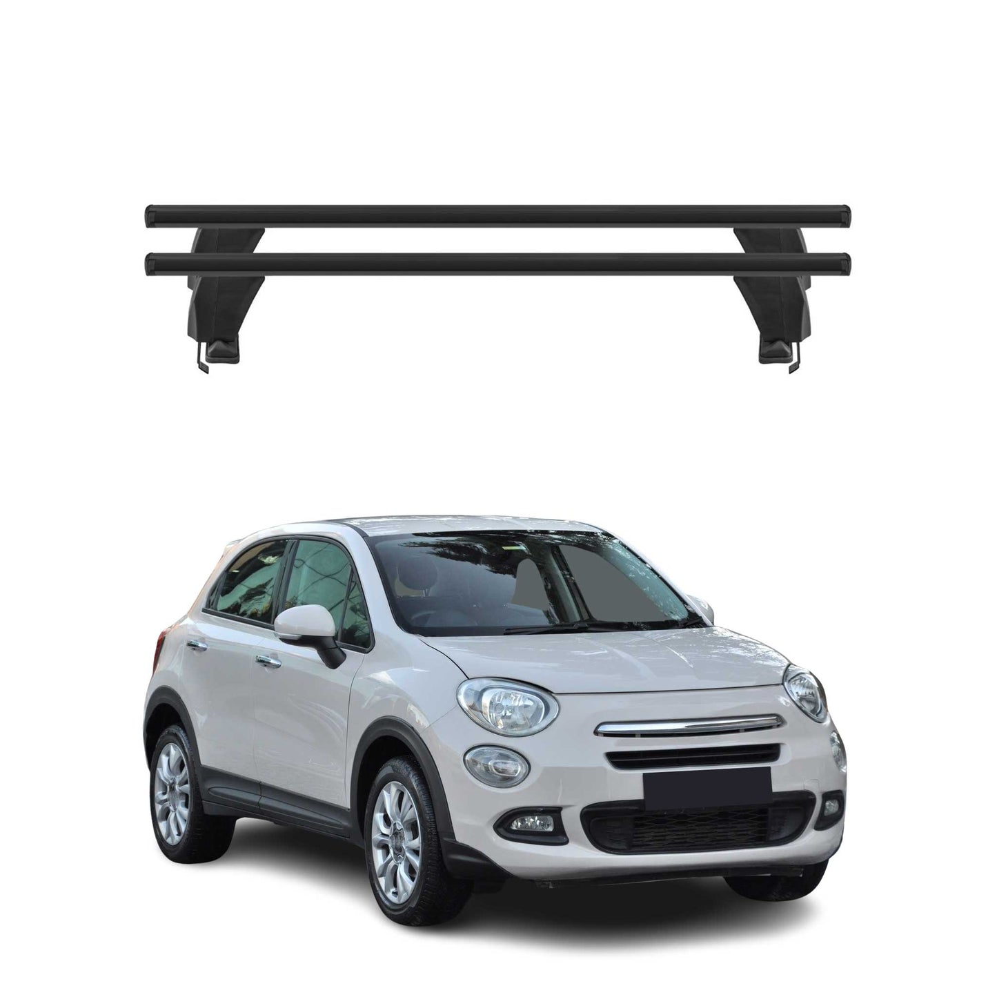 2016-2023 Fiat 500X Roof Rack Cross Bars Black