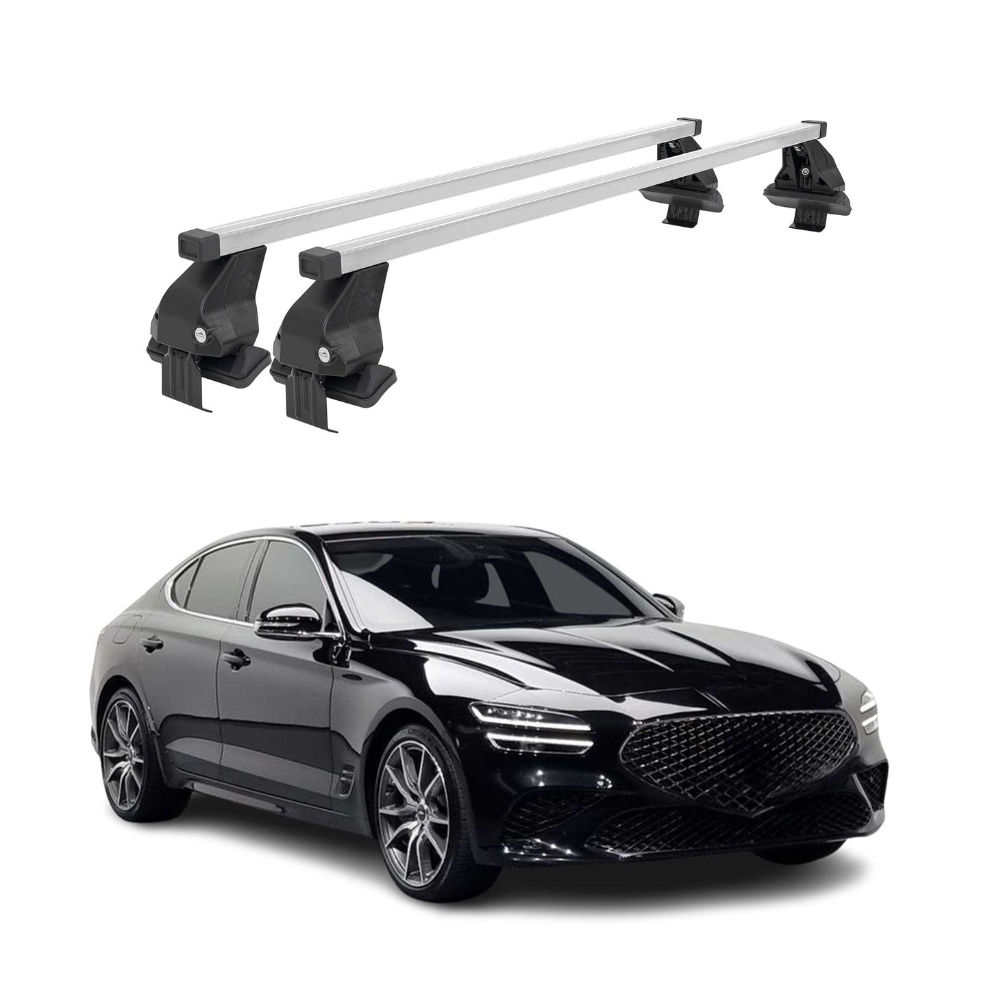 2019-2026 Genesis G70 Roof Rack Cross Bars Silver