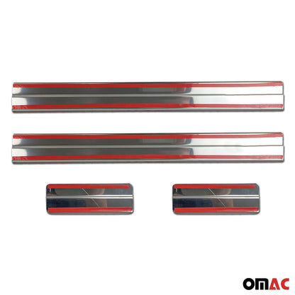 OMAC Door Sill Scuff Plate Scratch Protector for Ford Fiesta 2011-2019 Steel 4x 2614091