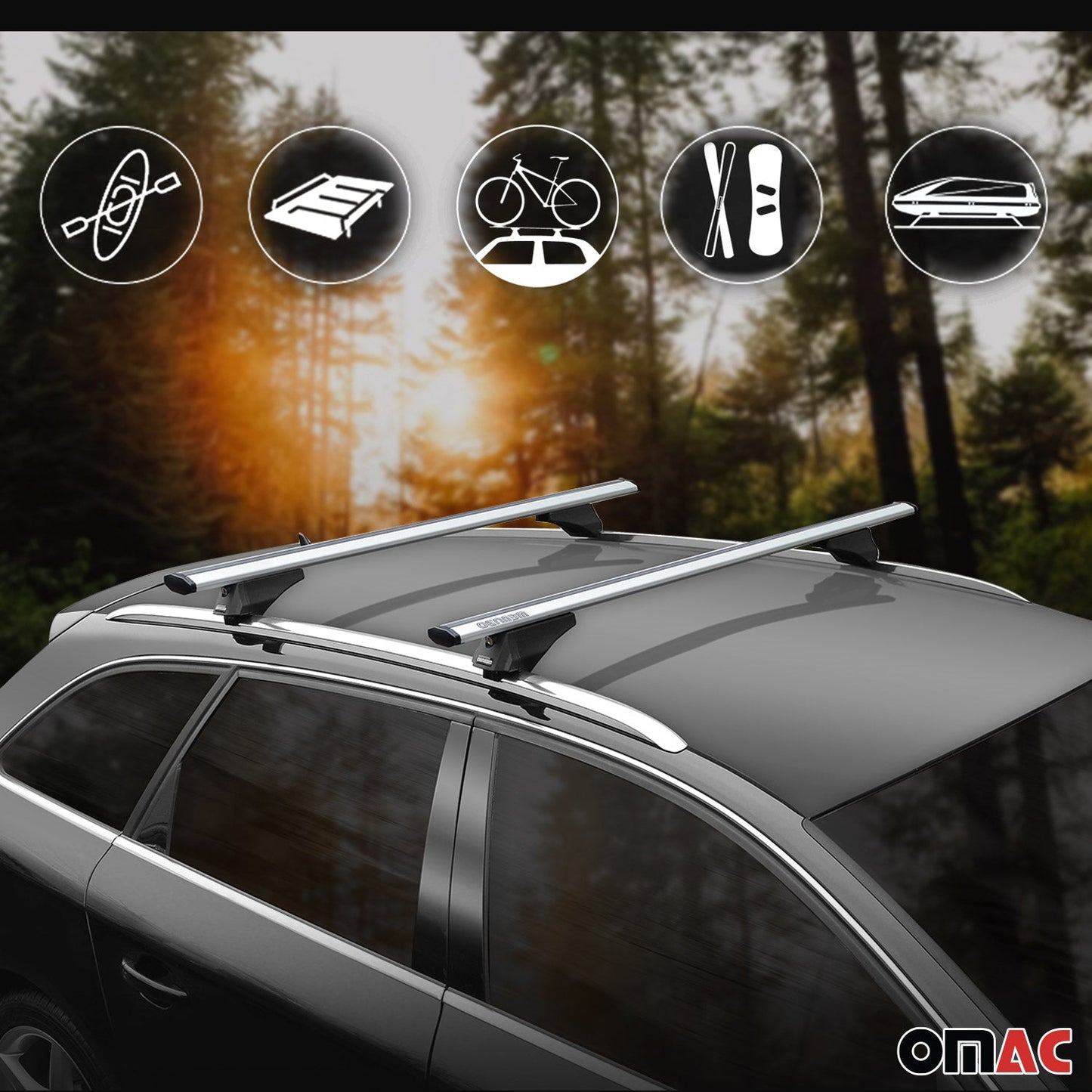2020-2025 Kia Telluride 1.gen Roof Rack Cross Bars Silver
