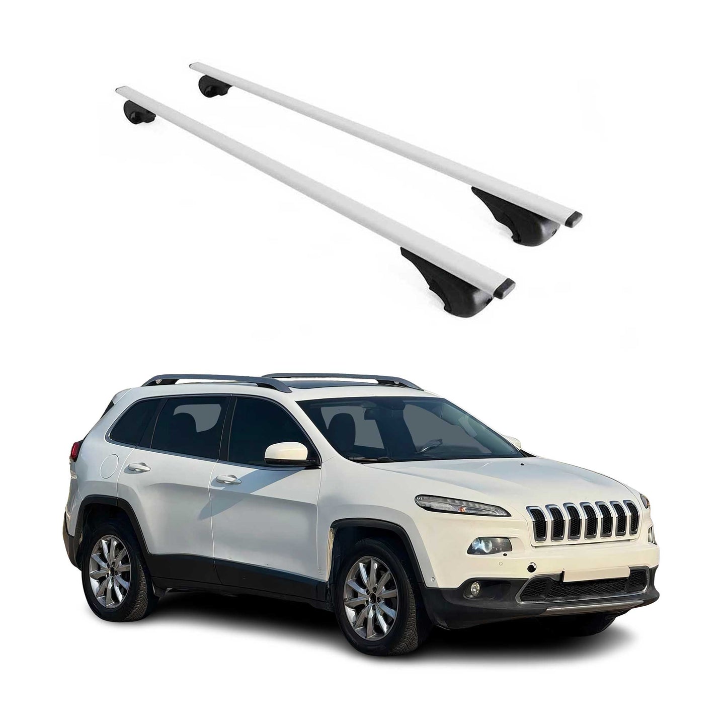 2014-2023 Jeep Cherokee Roof Rack Cross Bars Silver