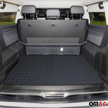 OMAC Rubber Truck Bed Liner Trunk Mat Floor Liner 197x79 inch Chequered Black U019132