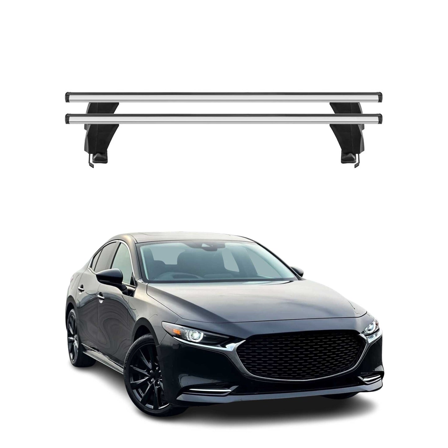 2019-2025 Mazda 3 Hatchback Roof Rack Cross Bars Silver