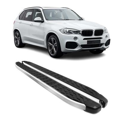 2014-2018 BMW X5 F15-F85 Running Boards Side Steps Silver & Black