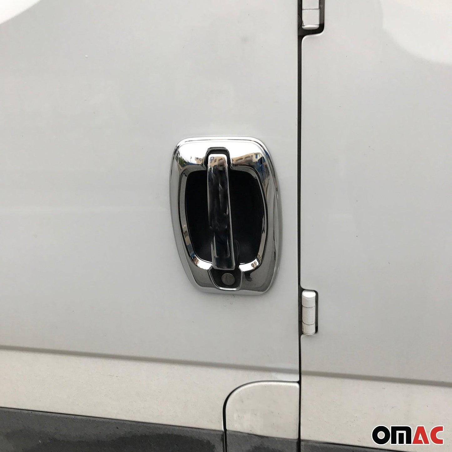 OMAC Car Door Handle Cover Protector for RAM ProMaster 2014-2024 Silver Chrome 8 Pcs '2523041