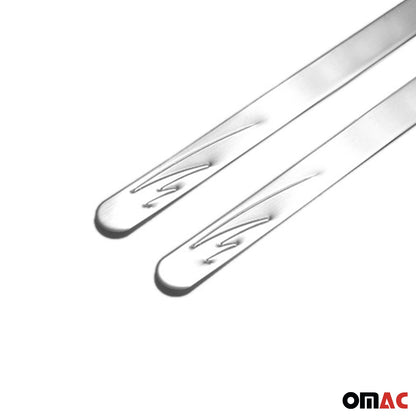 OMAC Door Sill Scuff Plate Scratch Protector for Fiat 500C 2008-2016 Steel Silver 2x U003646