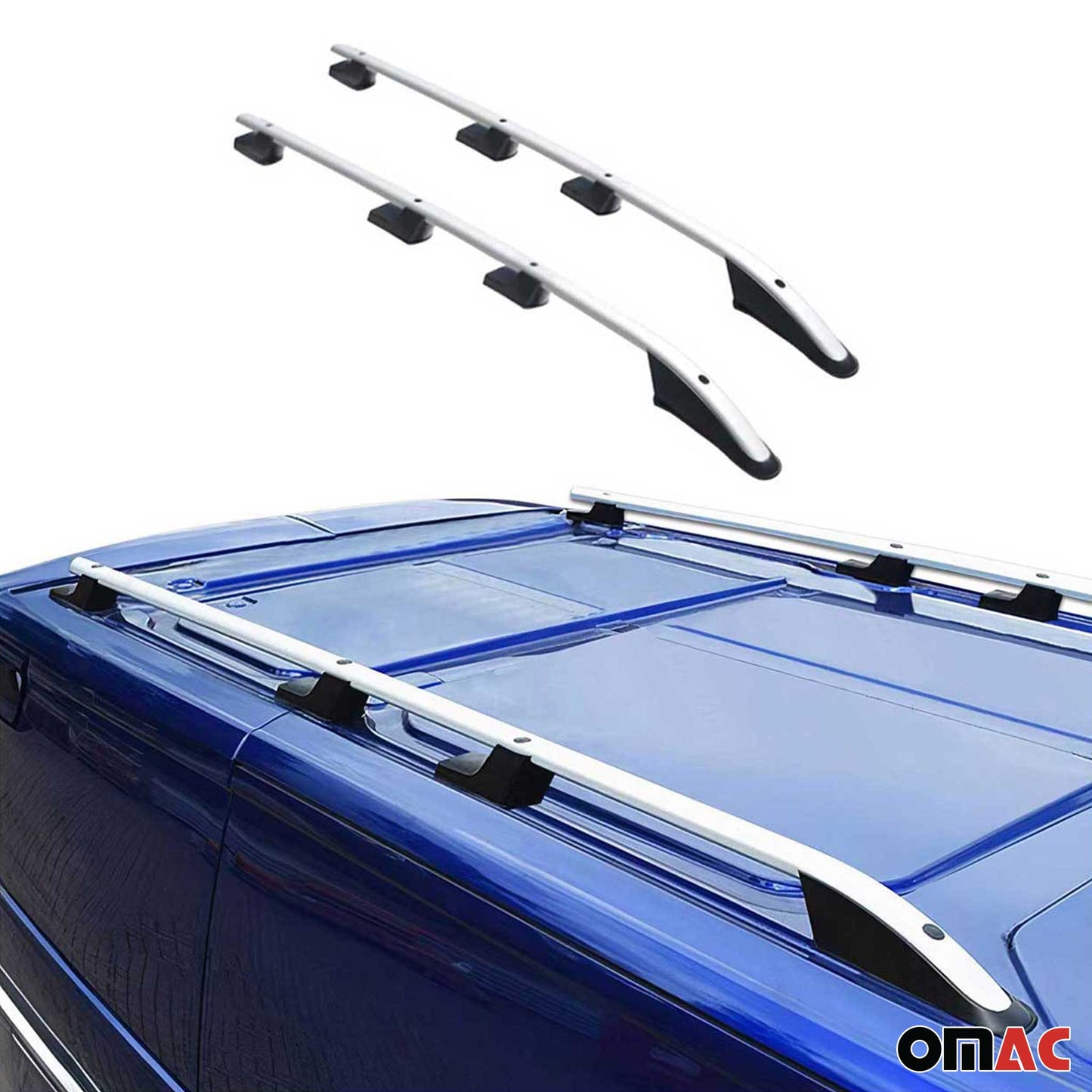 2015-2025 Ford Transit & E-Transit L2 Regular Roof Rack Rails Side Rails Silver