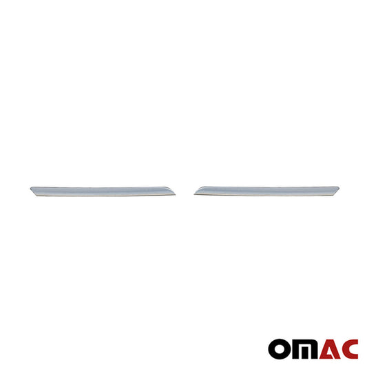 OMAC Front Bumper Grill Trim Molding for Renault Clio 2012-2016 Steel Silver 2 Pcs 6116081