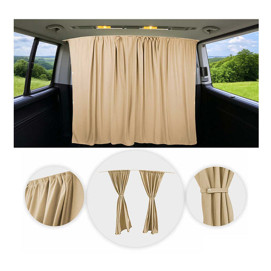 Mercedes Sprinter Cabin Divider Curtains Privacy Curtains Beige 2 Curtains