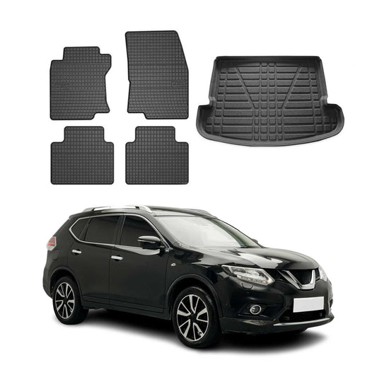 2014-2020 Nissan Rogue Floor Mats & Cargo Liner Full Set All Weather Black