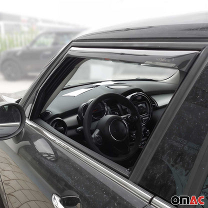 2014-2023 Mini Cooper F55 5 Door Window Visor Vent Rain Deflector 2Pcs Smoke