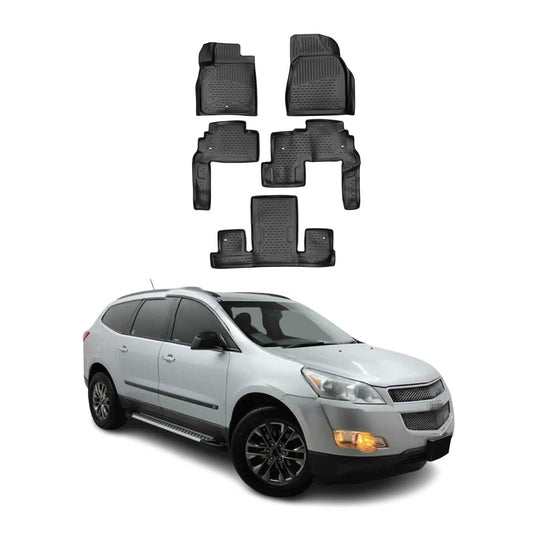 2009-2017 Chevrolet Traverse Floor Mats Liners Full Set All Weather Black