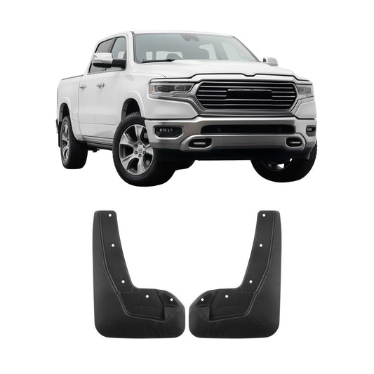 2019-2026 RAM 1500 2500 Pickup Front Mud Guards Splash Mud Flaps Black Front 2 Pcs
