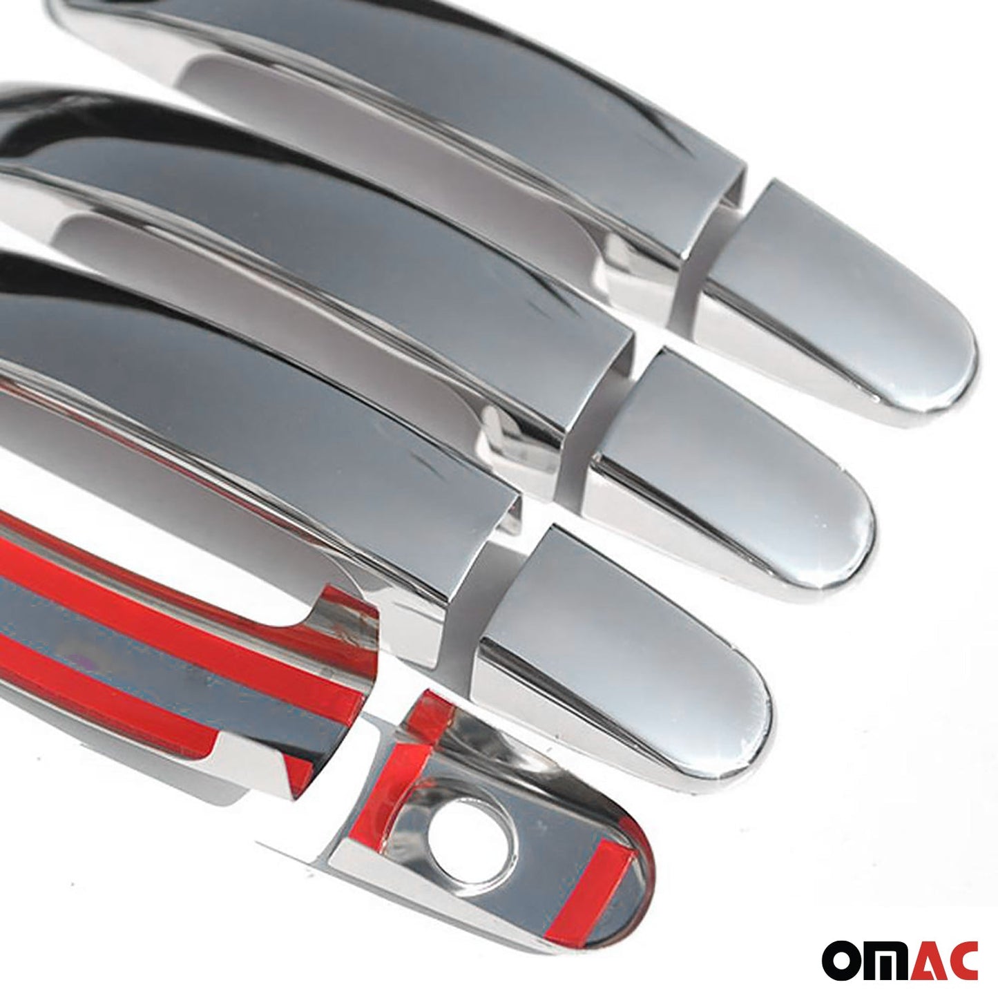 OMAC Car Door Handle Cover Protector for Ford Focus 2004-2011 Steel Chrome 8 Pcs U005891