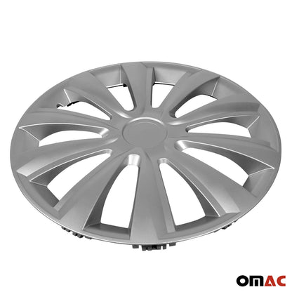 OMAC 16 Inch Wheel Covers Hubcaps for Subaru Silver Gray Gloss G002356