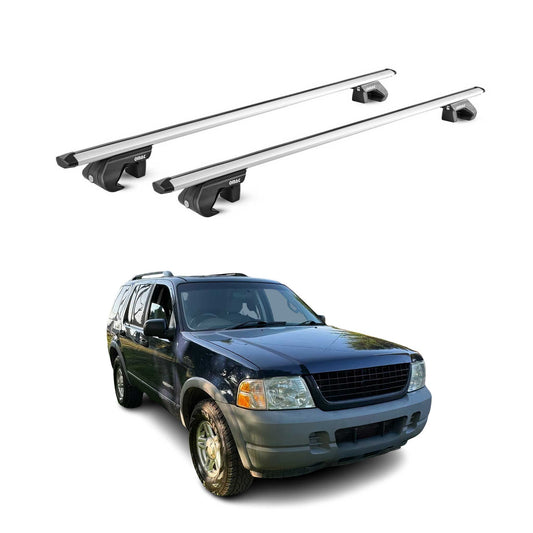 2002-2005 Ford Explorer Roof Rack Cross Bars Silver Carrier 2 Pcs