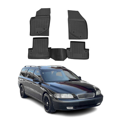2001-2007 Volvo V70 Floor Mats Liners Full Set All Weather Black