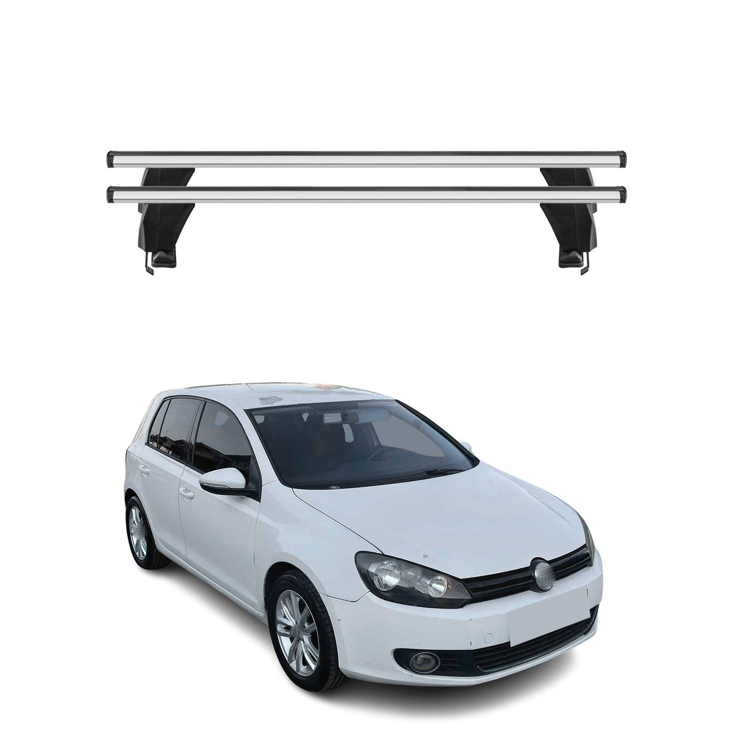 2010-2014 VW Golf Mk6 Roof Rack Cross Bars Silver