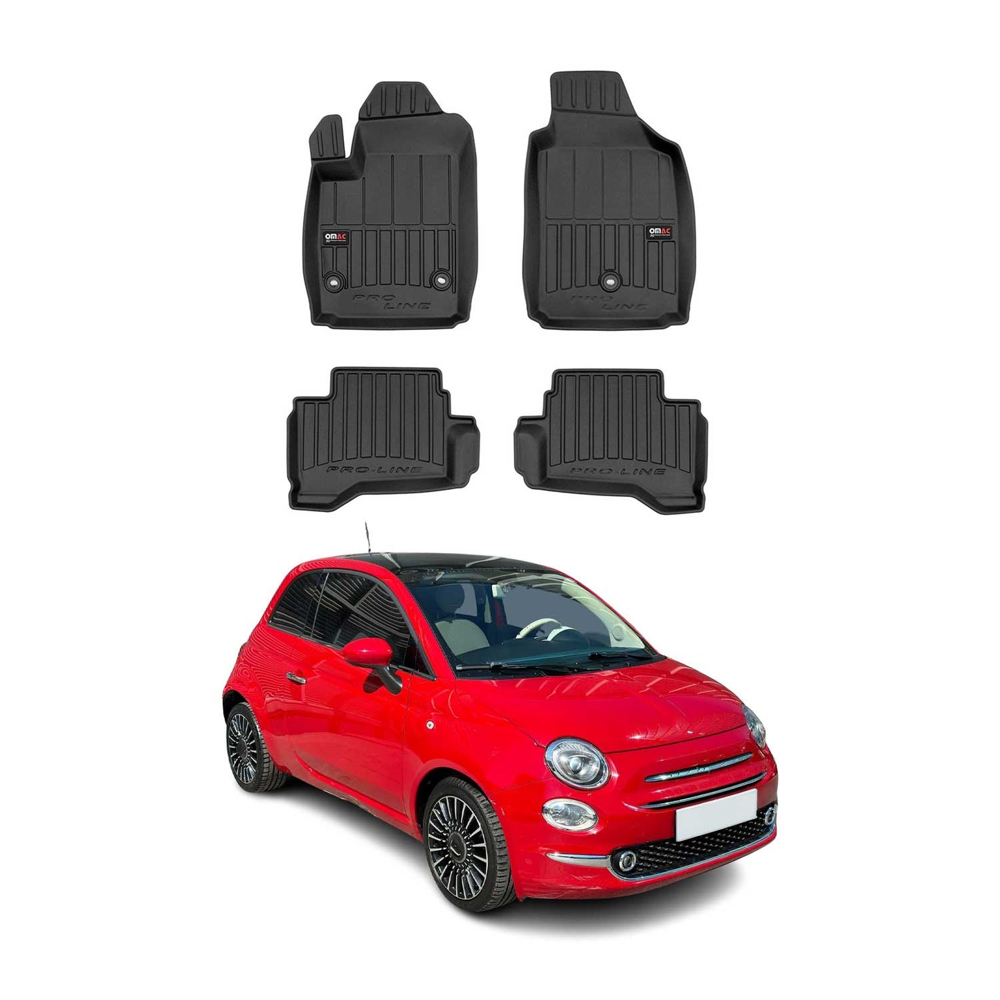 2013-2019 Fiat 500e Premium Floor Mats Liners Full Set All Weather Heavy Duty