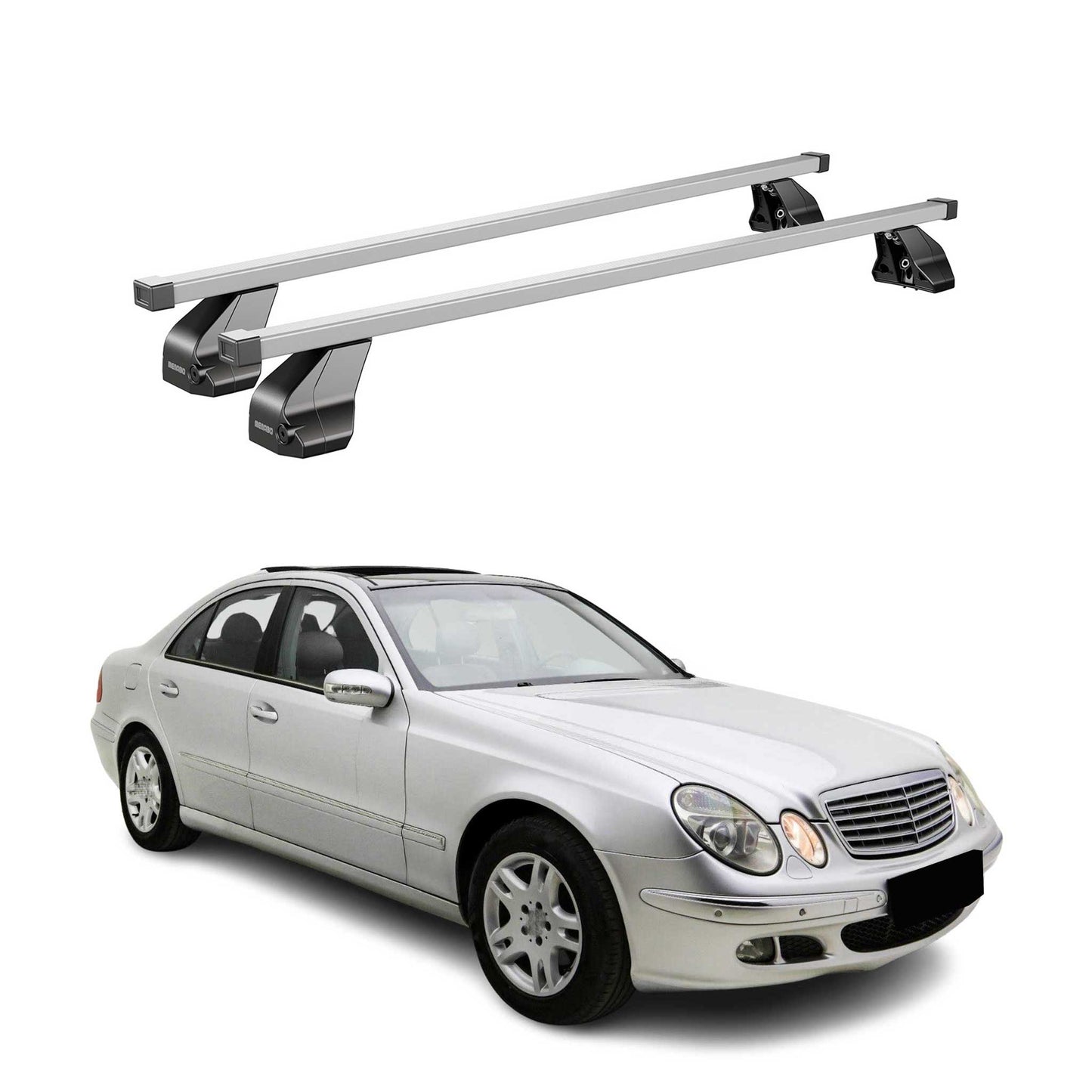 2004-2009 Mercedes E Class W211 Sedan Roof Rack Cross Bars Silver