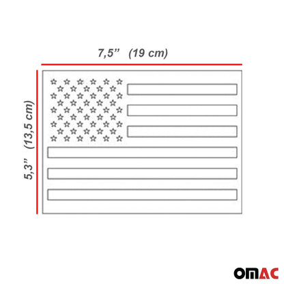 OMAC 2 Pcs US American Flag for Ford F-250 Chrome Decal Sticker Stainless Steel U022158