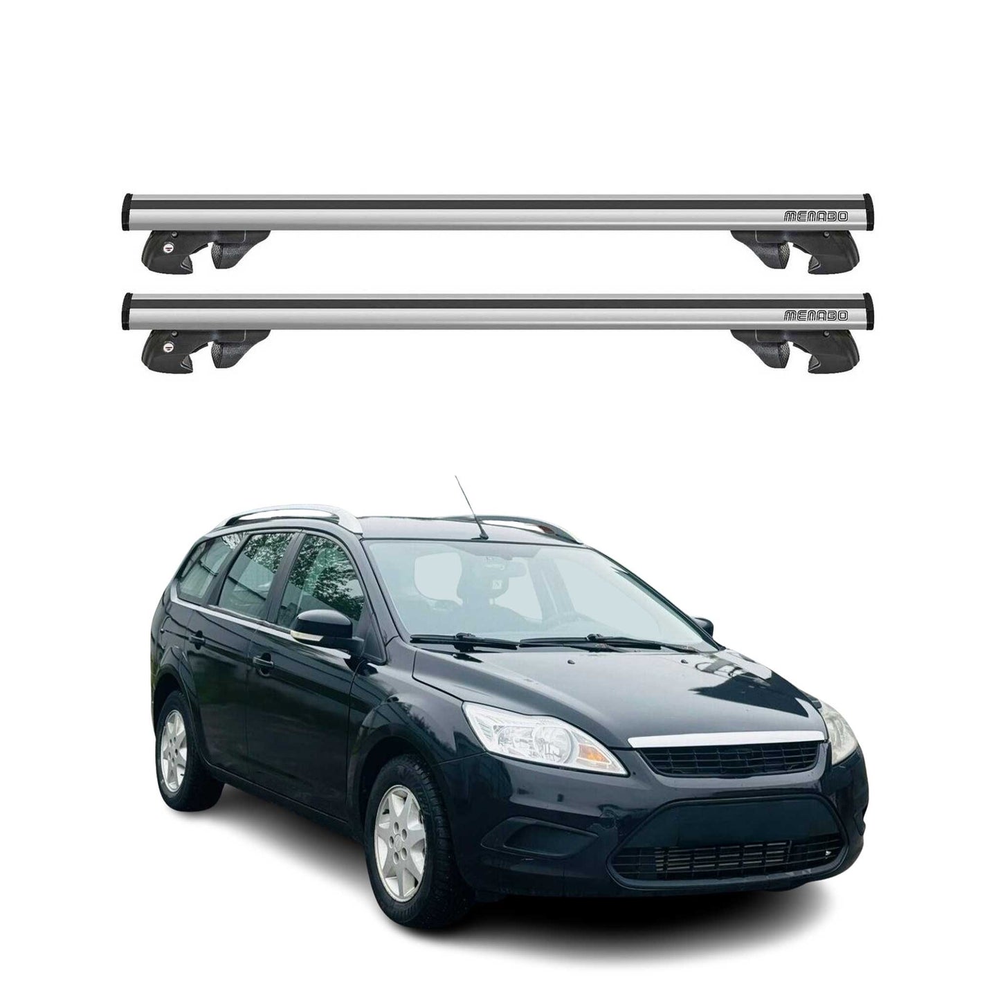 2004-2011 Ford Focus Wagon Roof Rack Cross Bars Silver