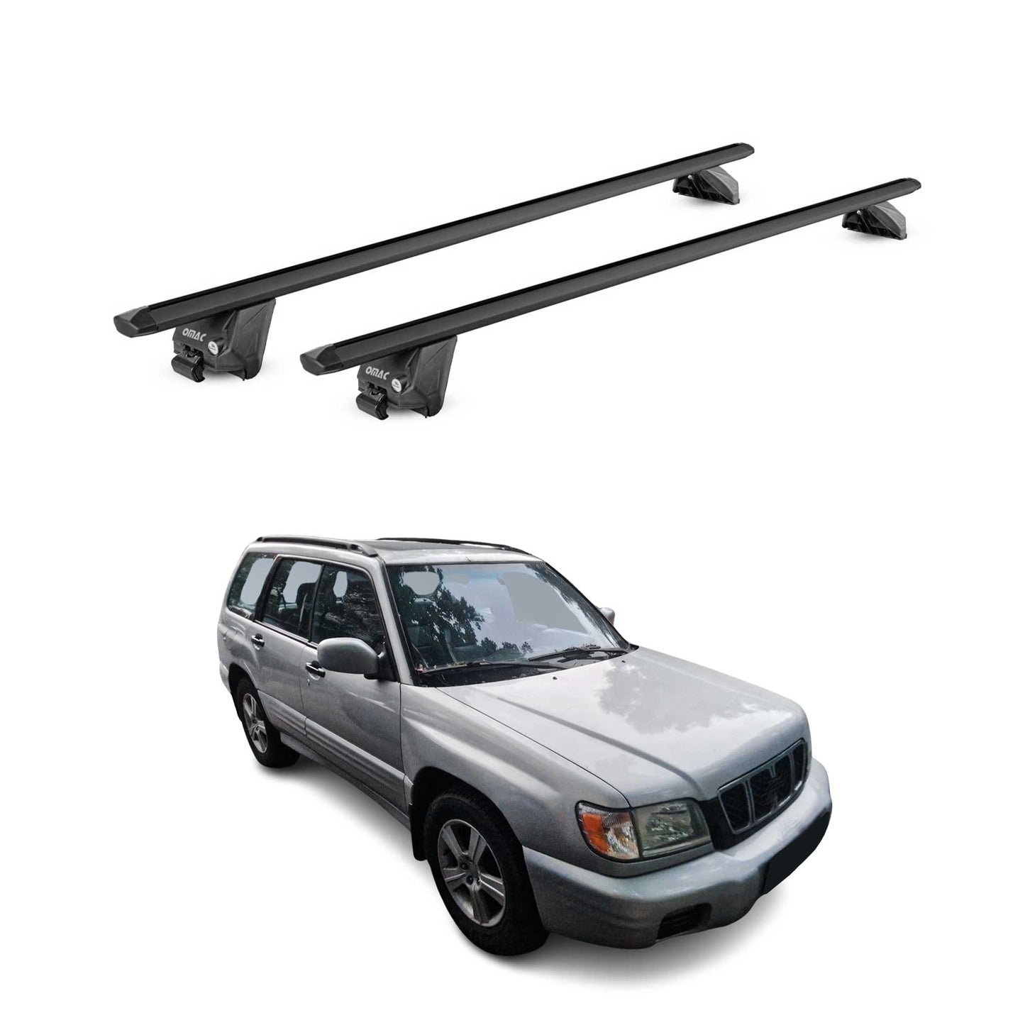 1998-2003 Subaru Forester Roof Rack Cross Bars Black