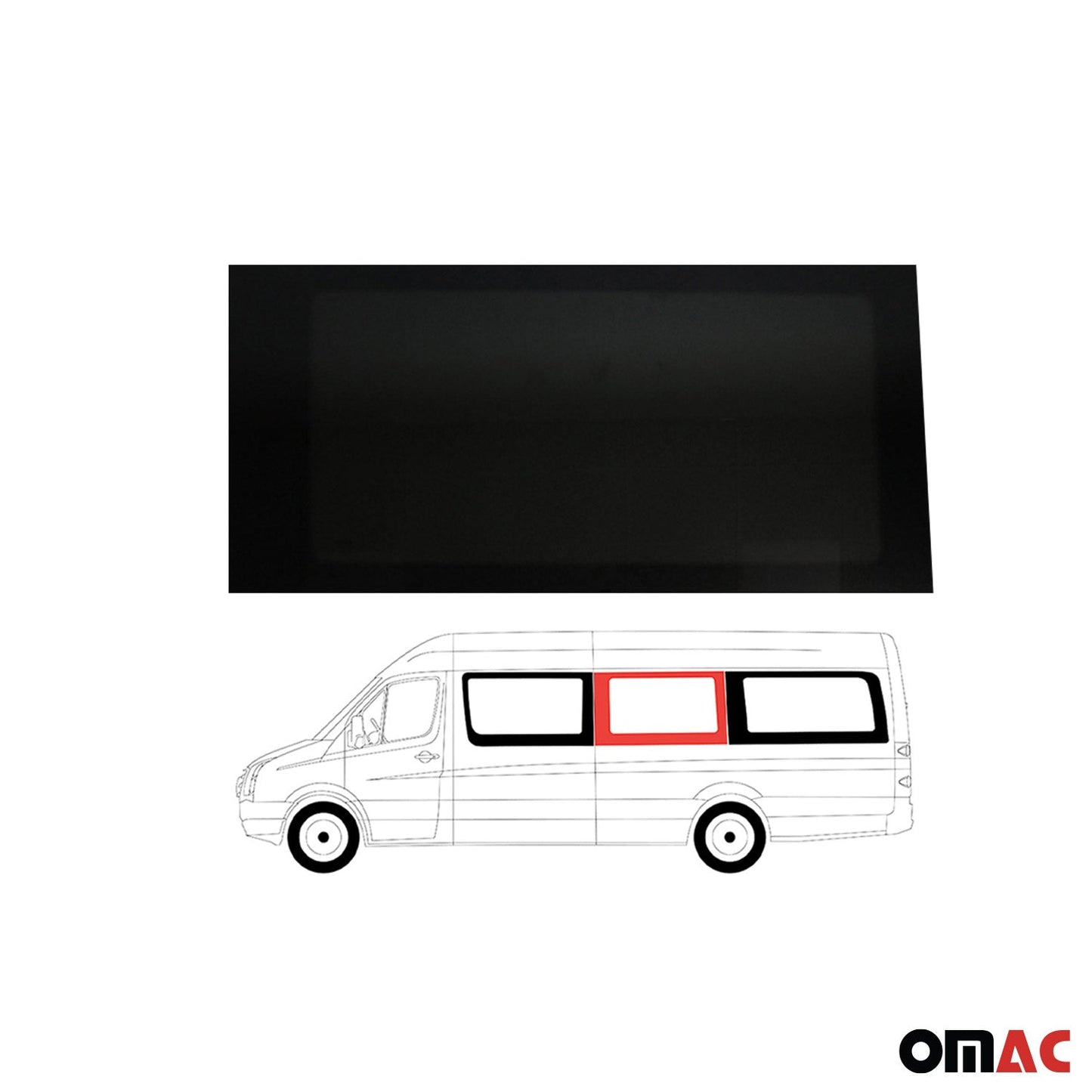OMAC Window Glass for Mercedes Sprinter 2006-2018 Mid Right & Left Side Set L3 L4 G002391