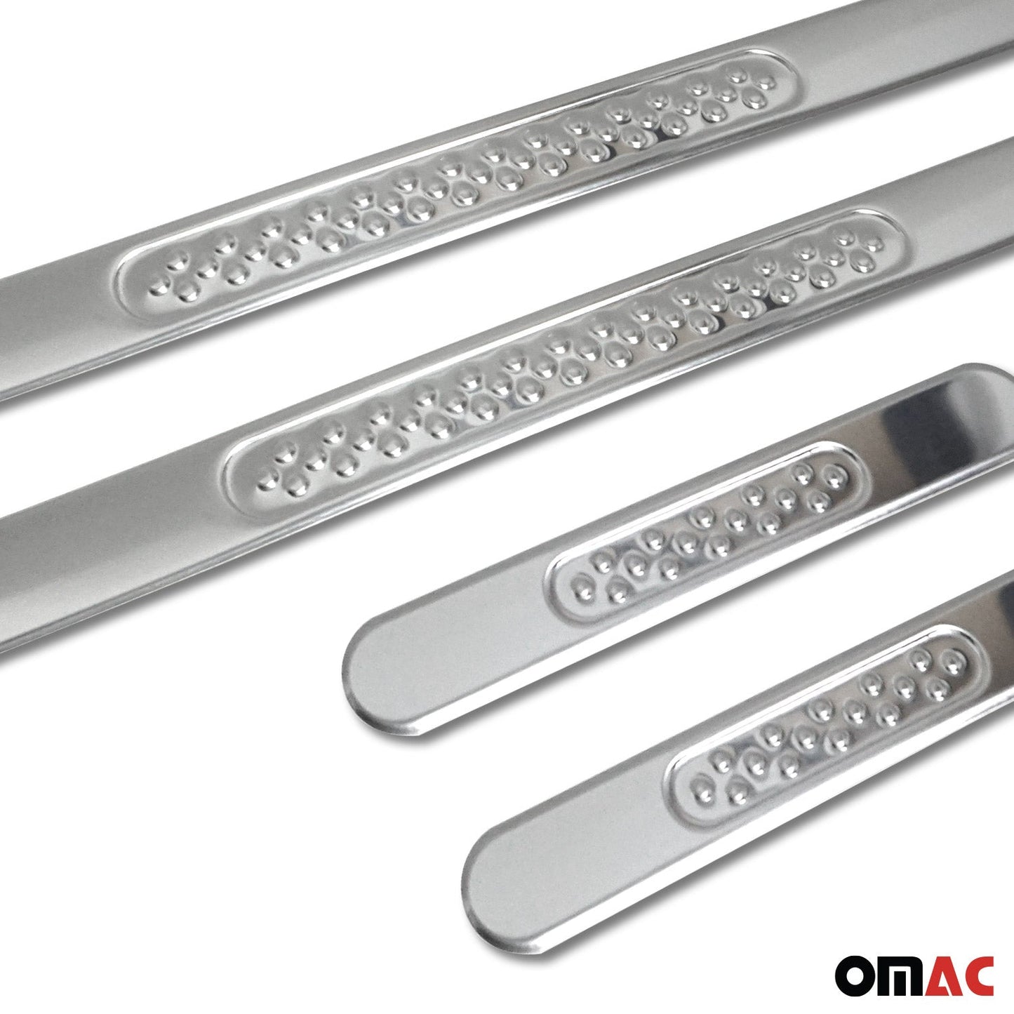 OMAC Door Sill Scuff Plate Scratch Protector for Dodge Nitro Steel Silver 4 Pcs U015047