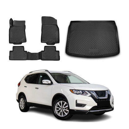 2017-2022 Nissan Rogue Sport Floor Mats & Cargo Liner Full Set All Weather Black