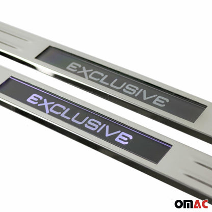 OMAC Door Sill Scuff Plate Scratch for Nissan Rogue 2017-2020 Exclusive Steel 2x 50239696090LX