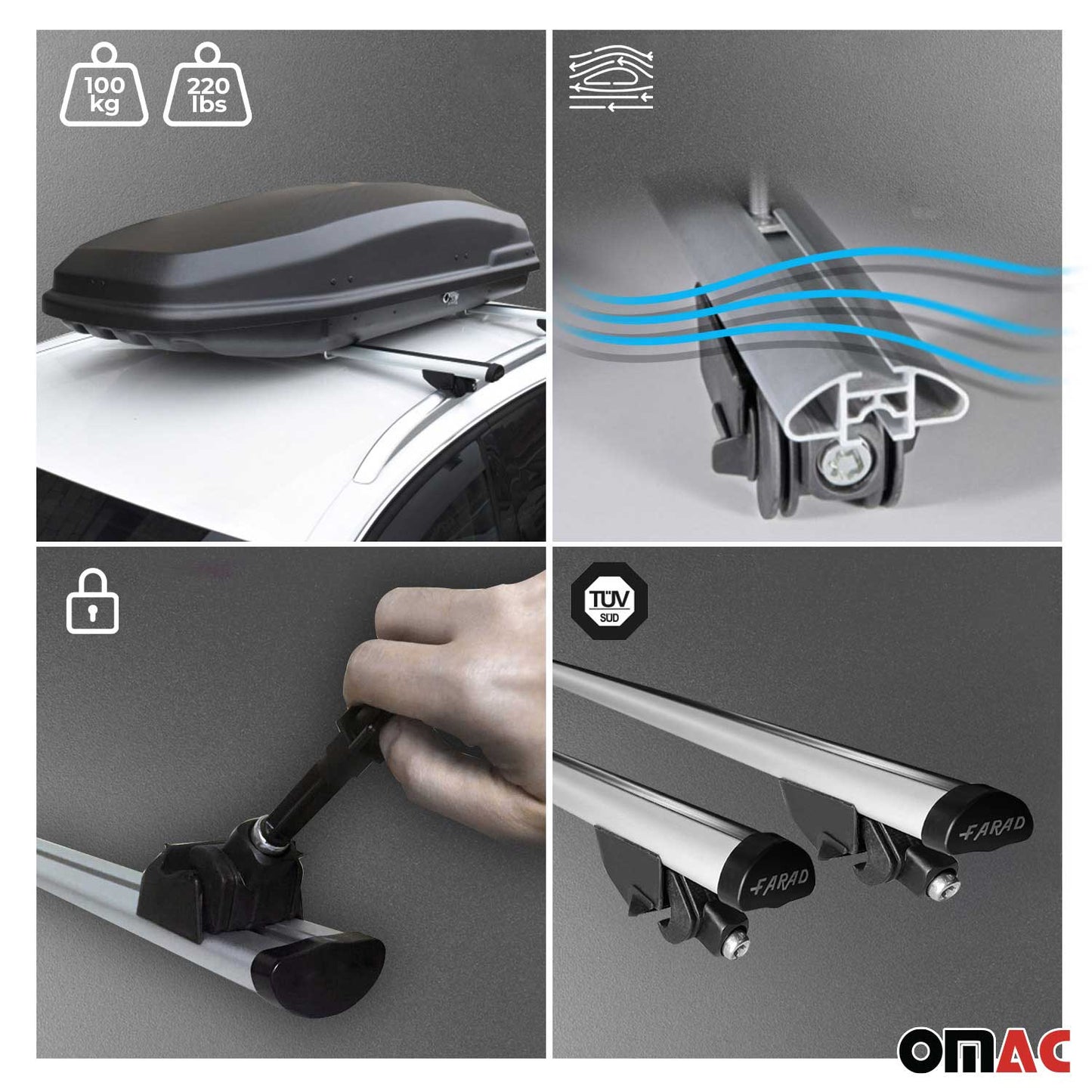 2015-2019 BMW X6 F16 Roof Rack Cross Bars Silver