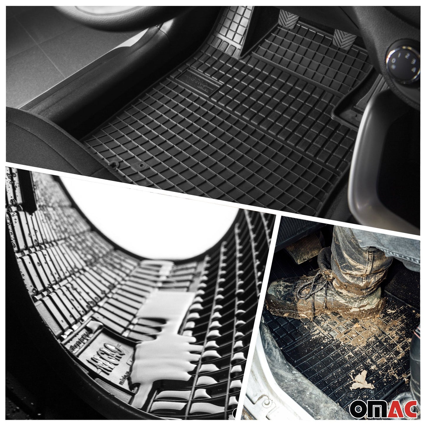 2019-2025 Toyota RAV4 Floor Mats & Cargo Liner Full Set All Weather Black