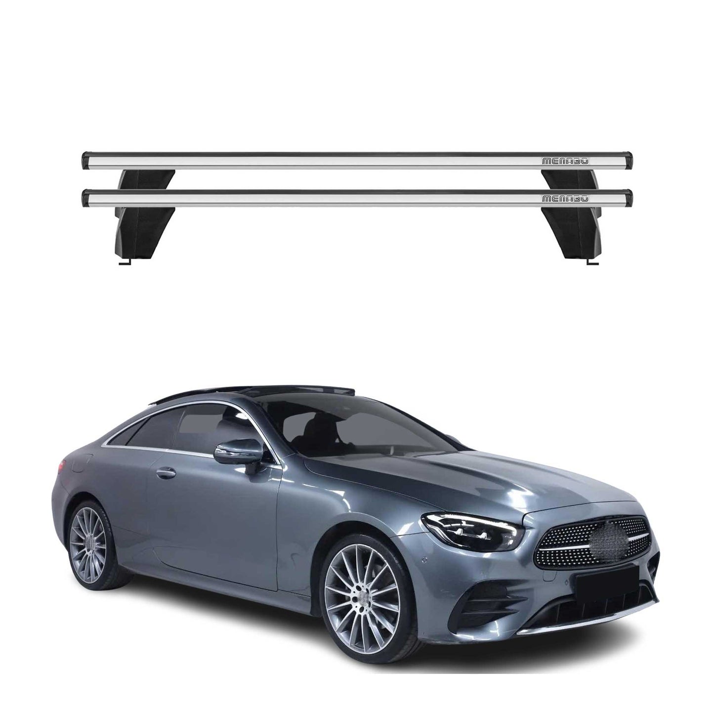 2018-2023 Mercedes E Class C238 Coupe Roof Rack Cross Bars Silver