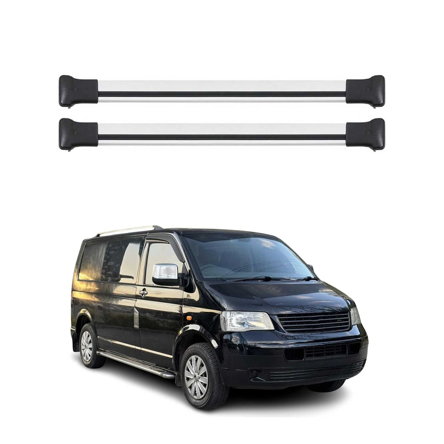 2010-2015 VW T5 Transporter Roof Rack Cross Bars 3Pcs Silver