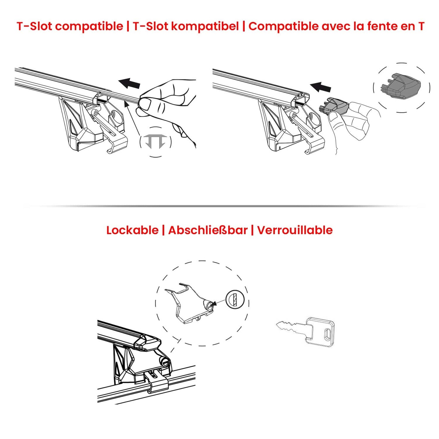 44" Roof Rack Cross Bars Luggage Carrier fits Flush Rail Aluminium Silver 2x