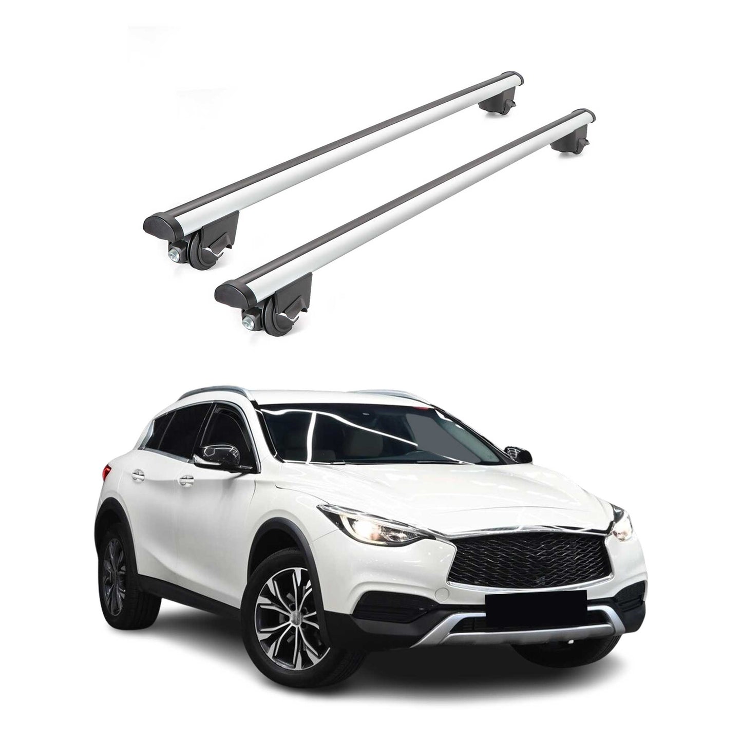 2017-2019 Infiniti QX30 Roof Rack Cross Bars Silver