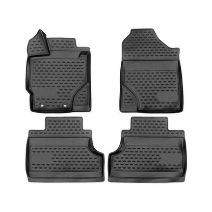 OMAC Floor Mats Liner for Toyota Yaris 2011-2019 Black TPE All-Weather 4 Pcs 7016444