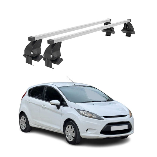 2011-2013 Ford Fiesta Hatchback Roof Rack Cross Bars Silver
