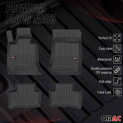 2009-2015 Mercedes GLK Class X204 Premium Floor Mats Liners Full Set All Weather Heavy Duty Black