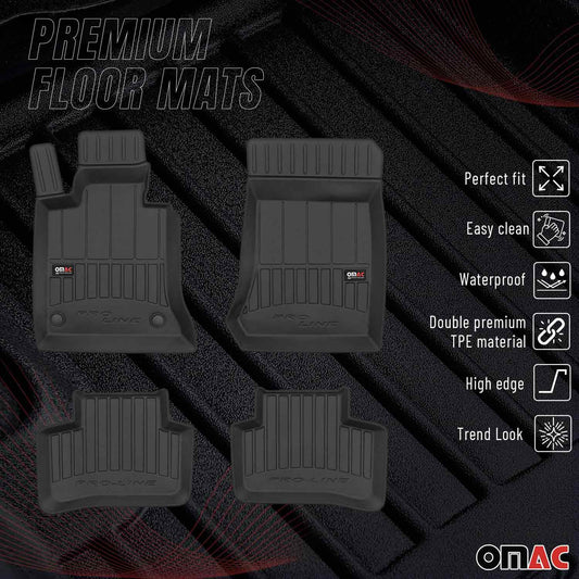2009-2015 Mercedes GLK Class X204 Premium Floor Mats Liners Full Set All Weather Heavy Duty Black