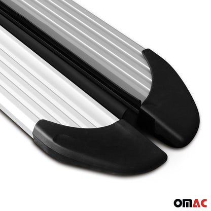 OMAC Running Boards Side Step Nerf Bars for Audi Q7 2017-2024 Aluminium Silver 2Pcs '1119939