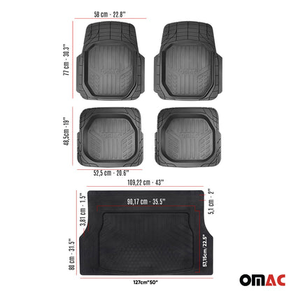 Floor Mats & Cargo Liners Semi Custom fit Universal for Cars SUV Black